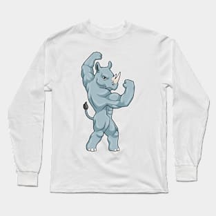 Rhino as Bodybuilder extreme Long Sleeve T-Shirt